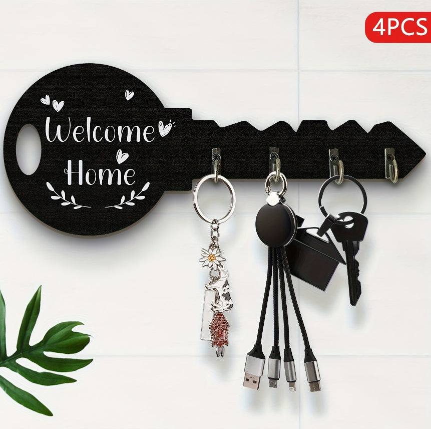 Wall Key Holder with 4 Hooks