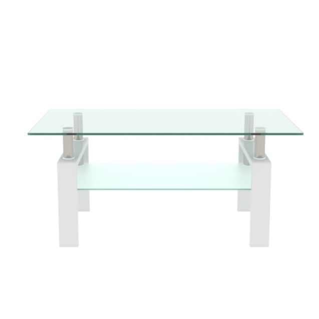 Modern White Coffee Table - Clear Design