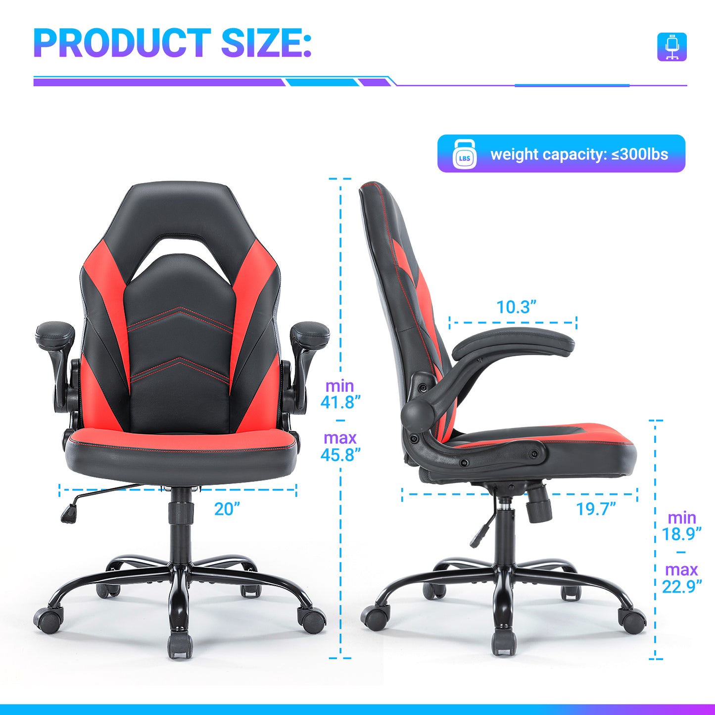 PU Leather Ergonomic Office Chair with Lumbar Support