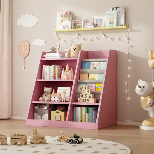Wooden Toy Storage Organizer Cabinet - Pink