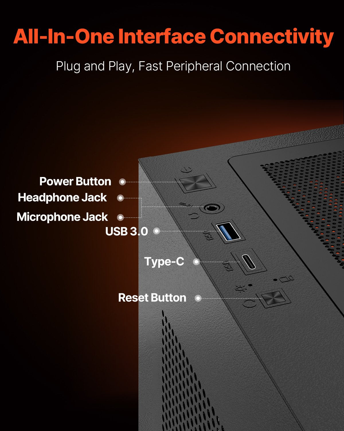 Mid-Tower ATX Gaming Case with 6x120mm PWM ARGB Fans