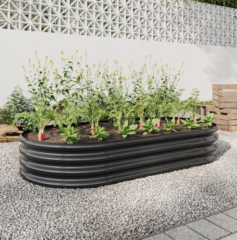 Oval Metal Raised Garden Bed