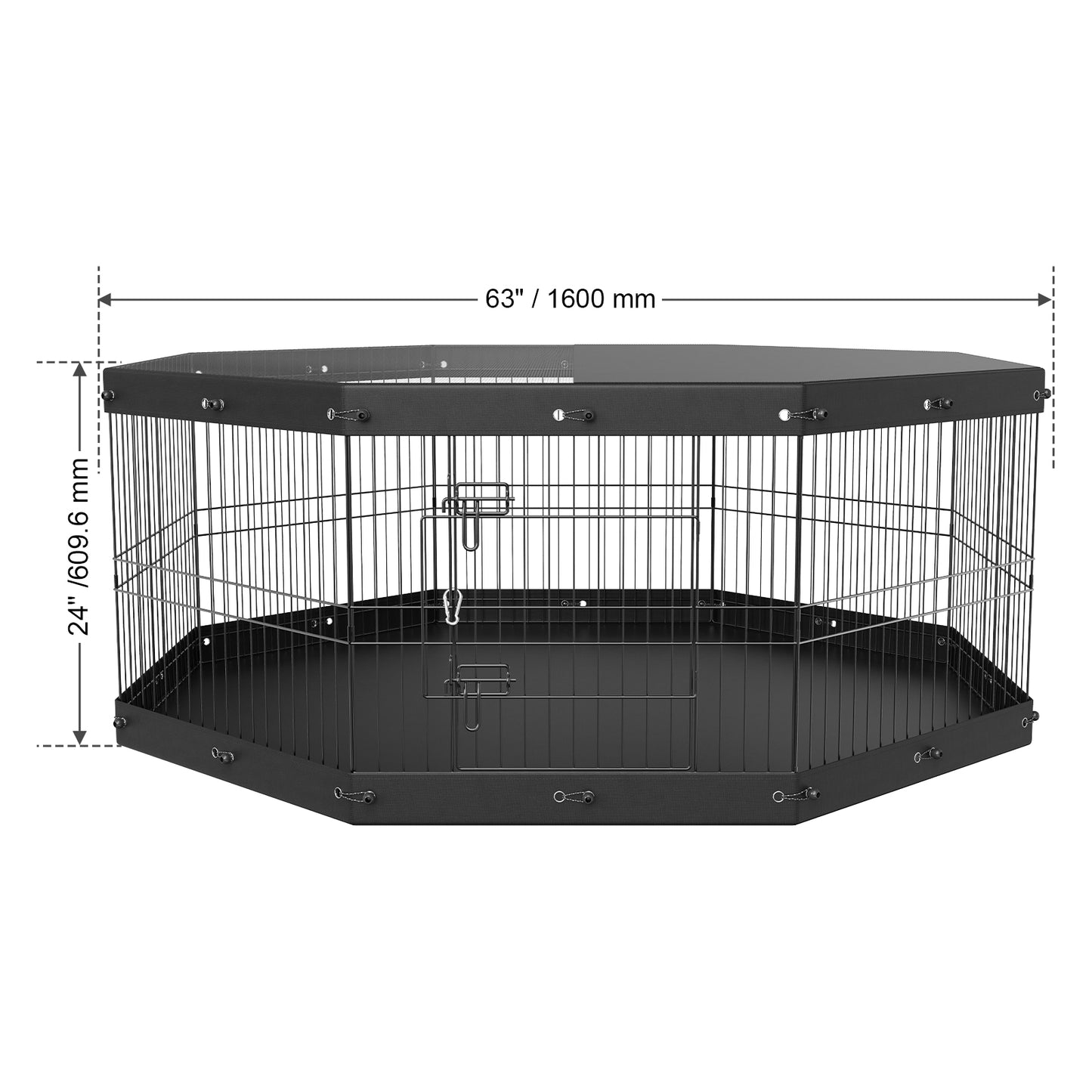 8-Panel Foldable Dog Playpen - 24" Height