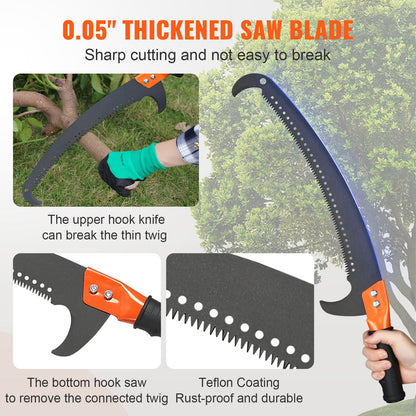 Extendable Pole Saw 7.3-27 Ft - Manual Tree Pruner