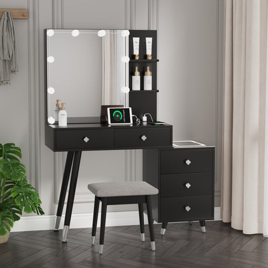 Dressing Table Set with Mirror & Stool