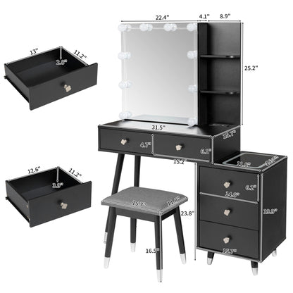 Dressing Table Set with Mirror & Stool