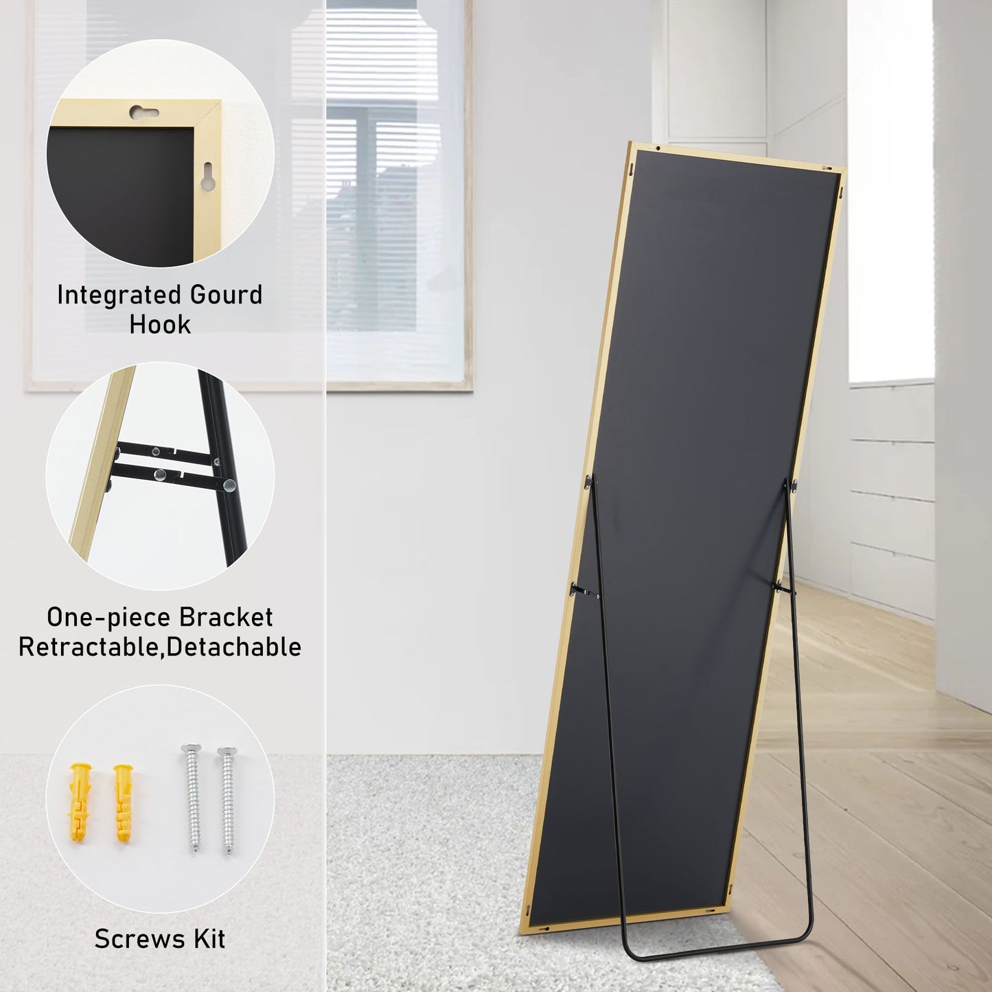 Floor Standing Mirror - Aluminum Alloy Frame