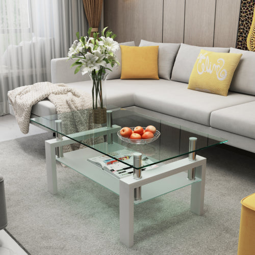 Modern White Coffee Table - Clear Design
