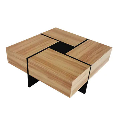 Sleek Square Coffee Table with Storage