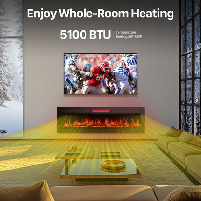 Electric Fireplace Heater with Remote
