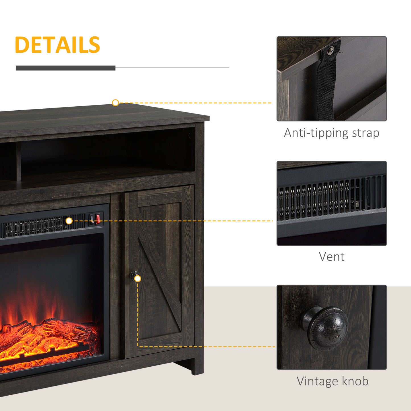 Electric Fireplace TV Stand - Up to 50" TVs