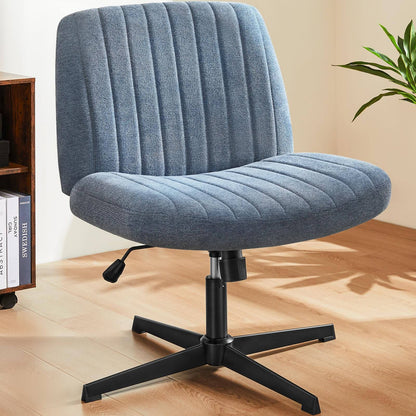 Armless Swivel Office Chair - Cross-Legged Design