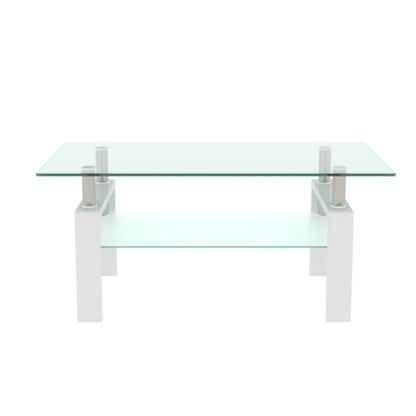 Modern White Coffee Table - Clear Design