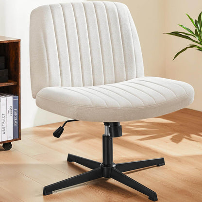Armless Swivel Office Chair - Cross-Legged Design
