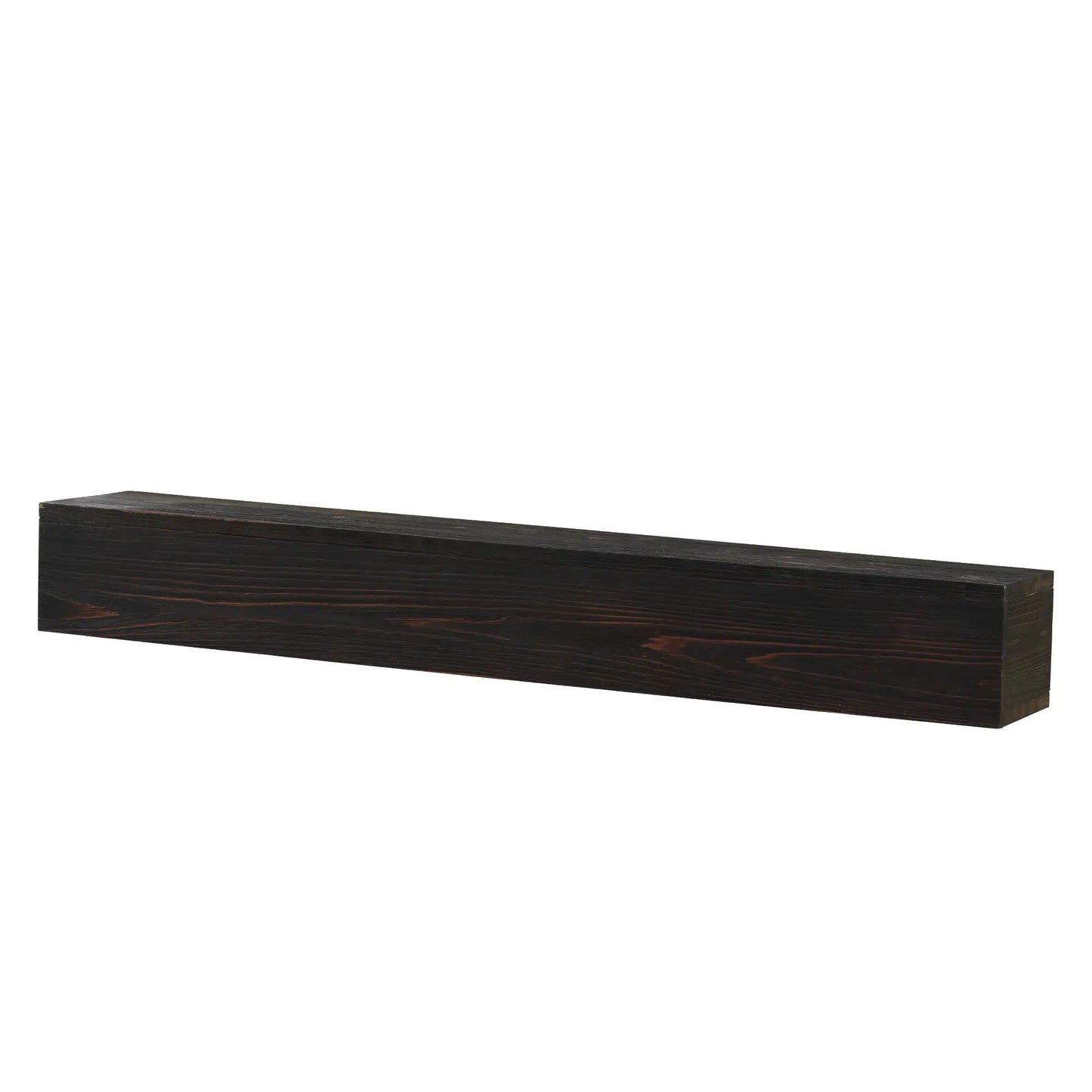 Espresso Rustic Wood Mantel & Floating Shelves