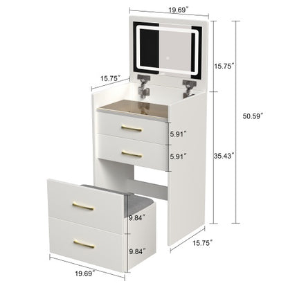 3-in-1 Vanity Desk with Mirror & 3 Drawers
