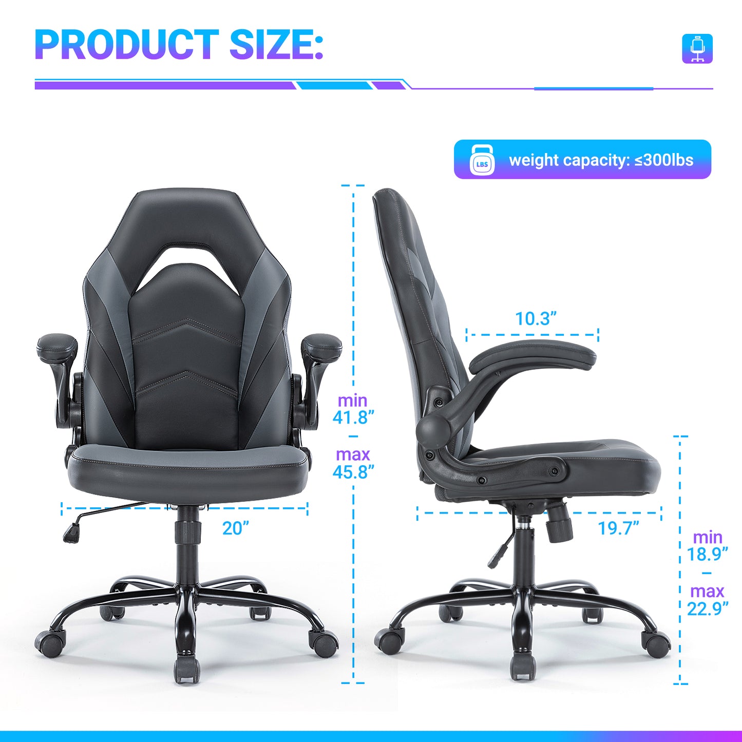 PU Leather Ergonomic Office Chair with Lumbar Support