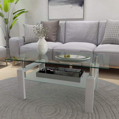 Modern White Coffee Table - Clear Design