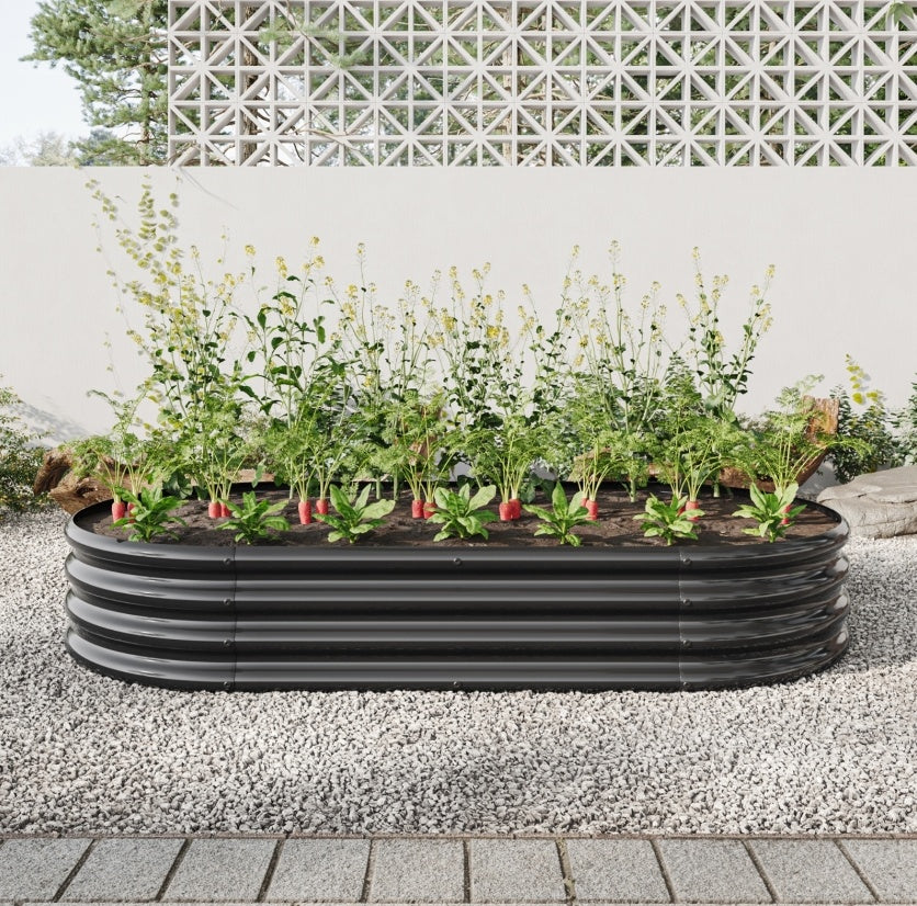 Oval Metal Raised Garden Bed