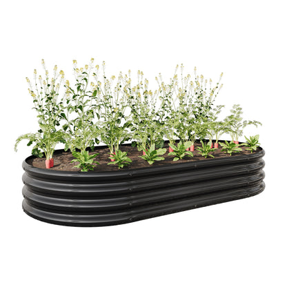 Oval Metal Raised Garden Bed