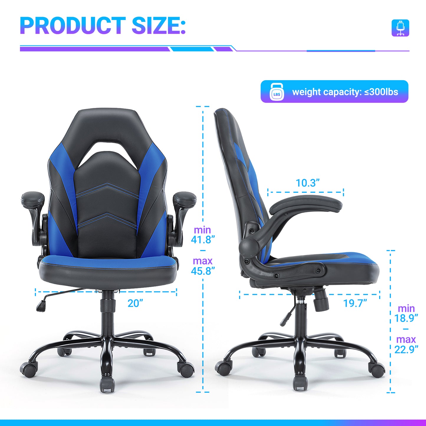 PU Leather Ergonomic Office Chair with Lumbar Support