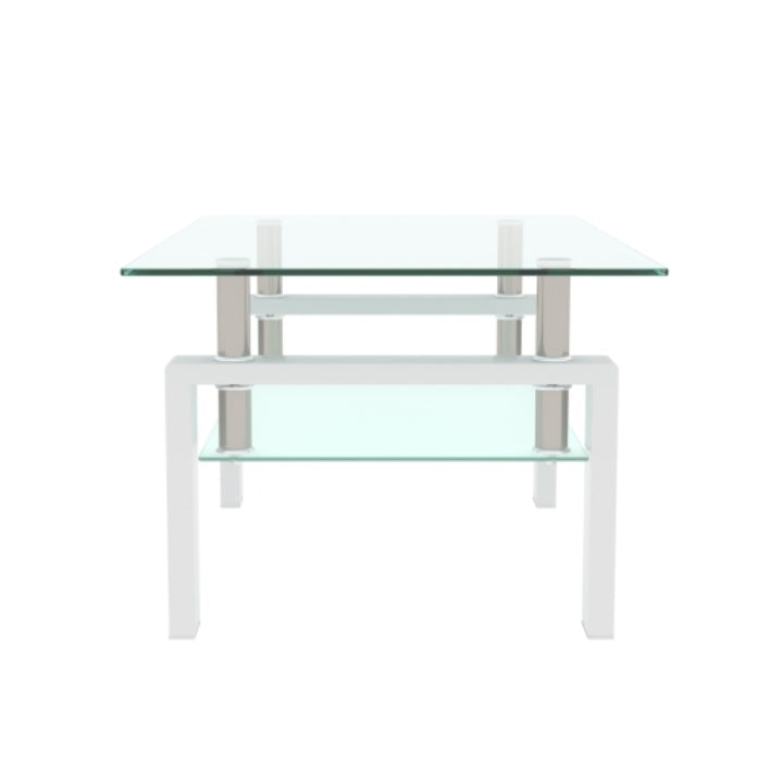 Modern White Coffee Table - Clear Design