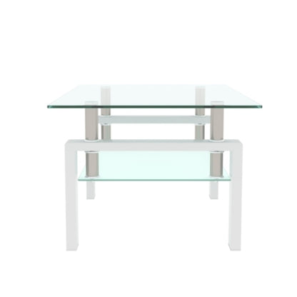 Modern White Coffee Table - Clear Design
