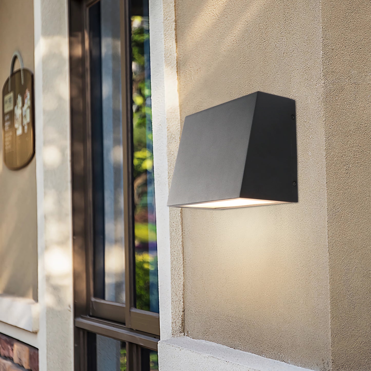 15W LED Outdoor Wall Light - Waterproof Matte Black