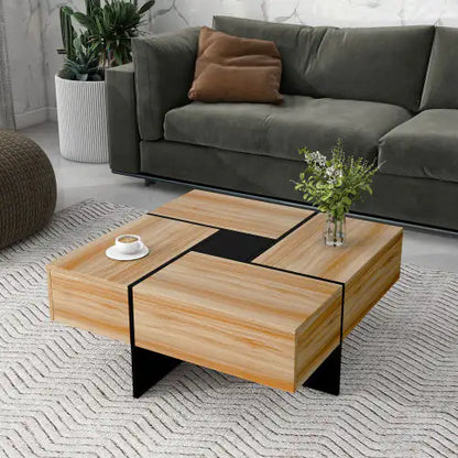 Sleek Square Coffee Table with Storage
