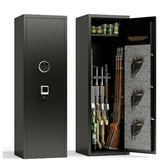 Biometric Rifle Safe with 3 Pistol Holders