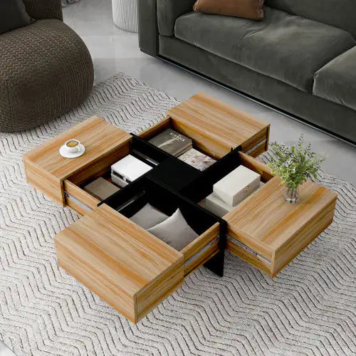 Sleek Square Coffee Table with Storage