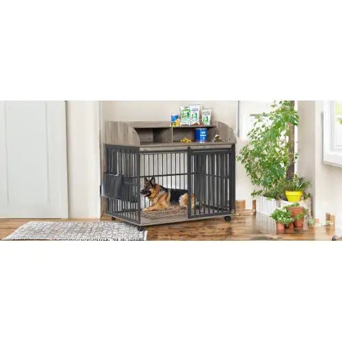 Wooden Dog Kennel - Indoor/Outdoor for Large & Medium Dogs