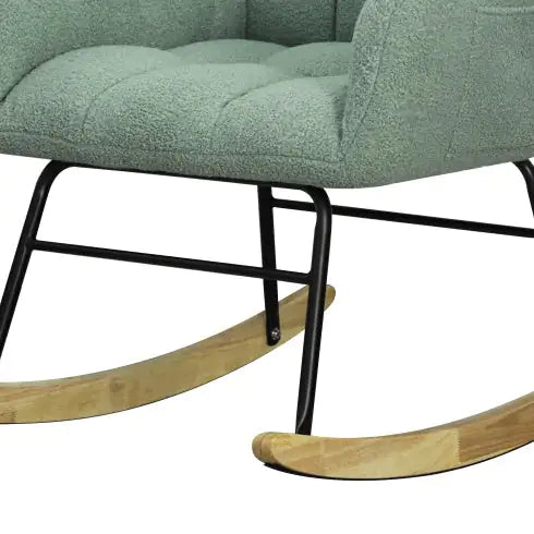 Modern Teddy Fabric Rocker - Light Green
