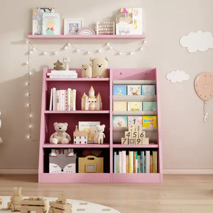 Wooden Toy Storage Organizer Cabinet - Pink
