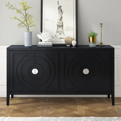 Vintage Groove Sideboard with Metal Knob for Multi-Room Use