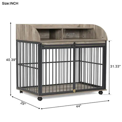 Wooden Dog Kennel - Indoor/Outdoor for Large & Medium Dogs