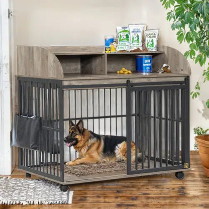 Wooden Dog Kennel - Indoor/Outdoor for Large & Medium Dogs
