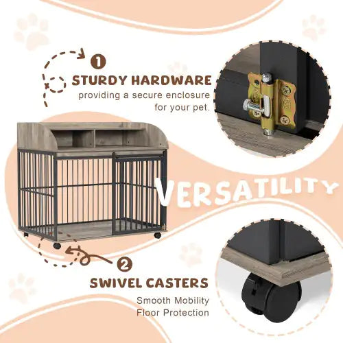 Wooden Dog Kennel - Indoor/Outdoor for Large & Medium Dogs