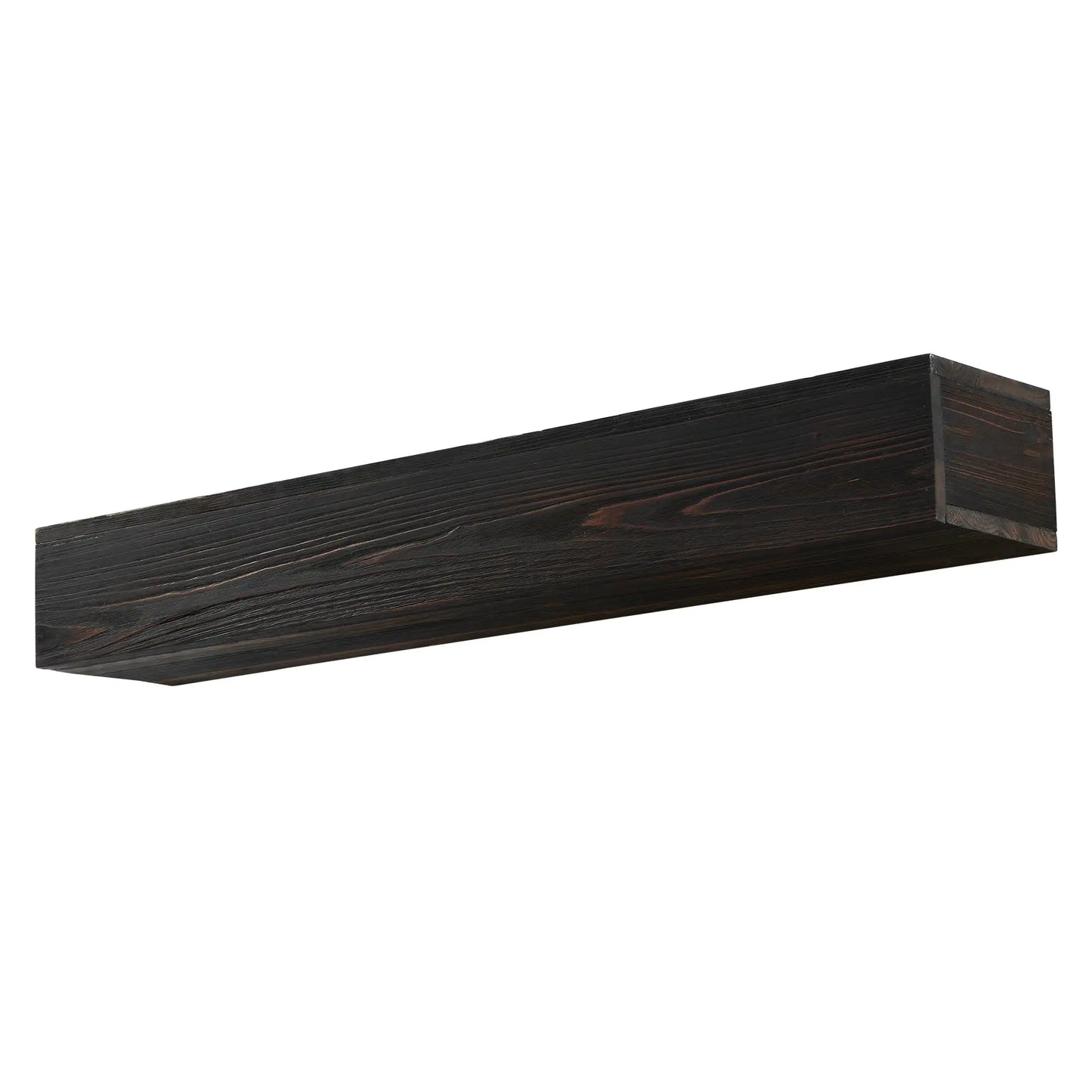 Espresso Rustic Wood Mantel & Floating Shelves