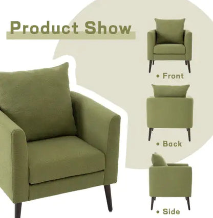 Upholstered Armchair With Solid Wood Legs