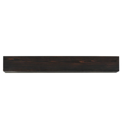 Espresso Rustic Wood Mantel & Floating Shelves