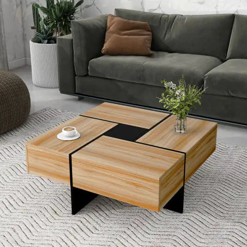 Sleek Square Coffee Table with Storage