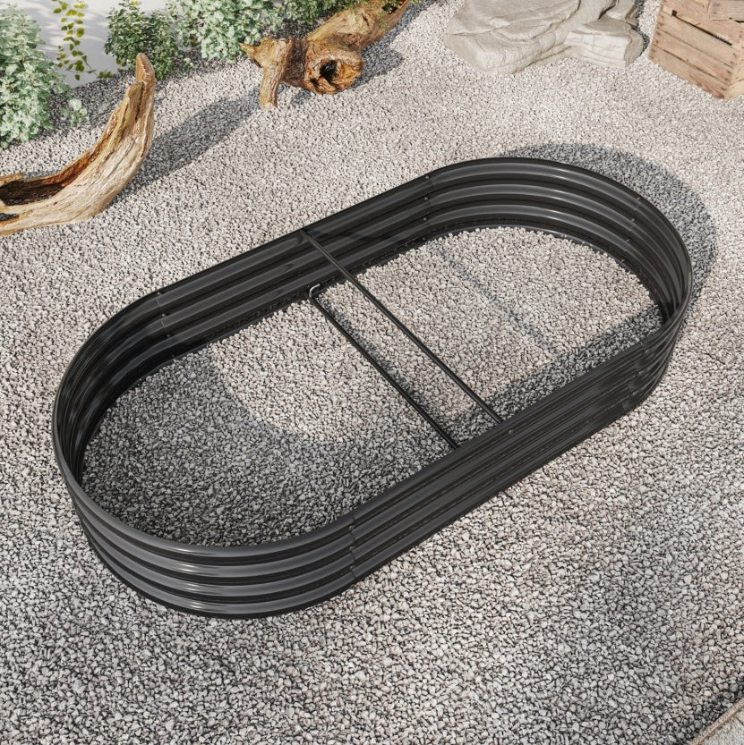 Oval Metal Raised Garden Bed