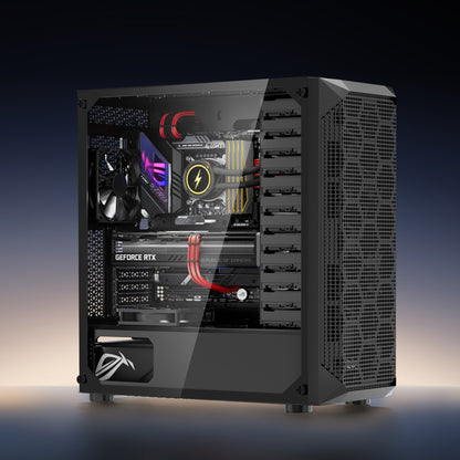 Mid-Tower PC Gaming Case with 4x120mm Fans - ATX/M-ATX/ITX