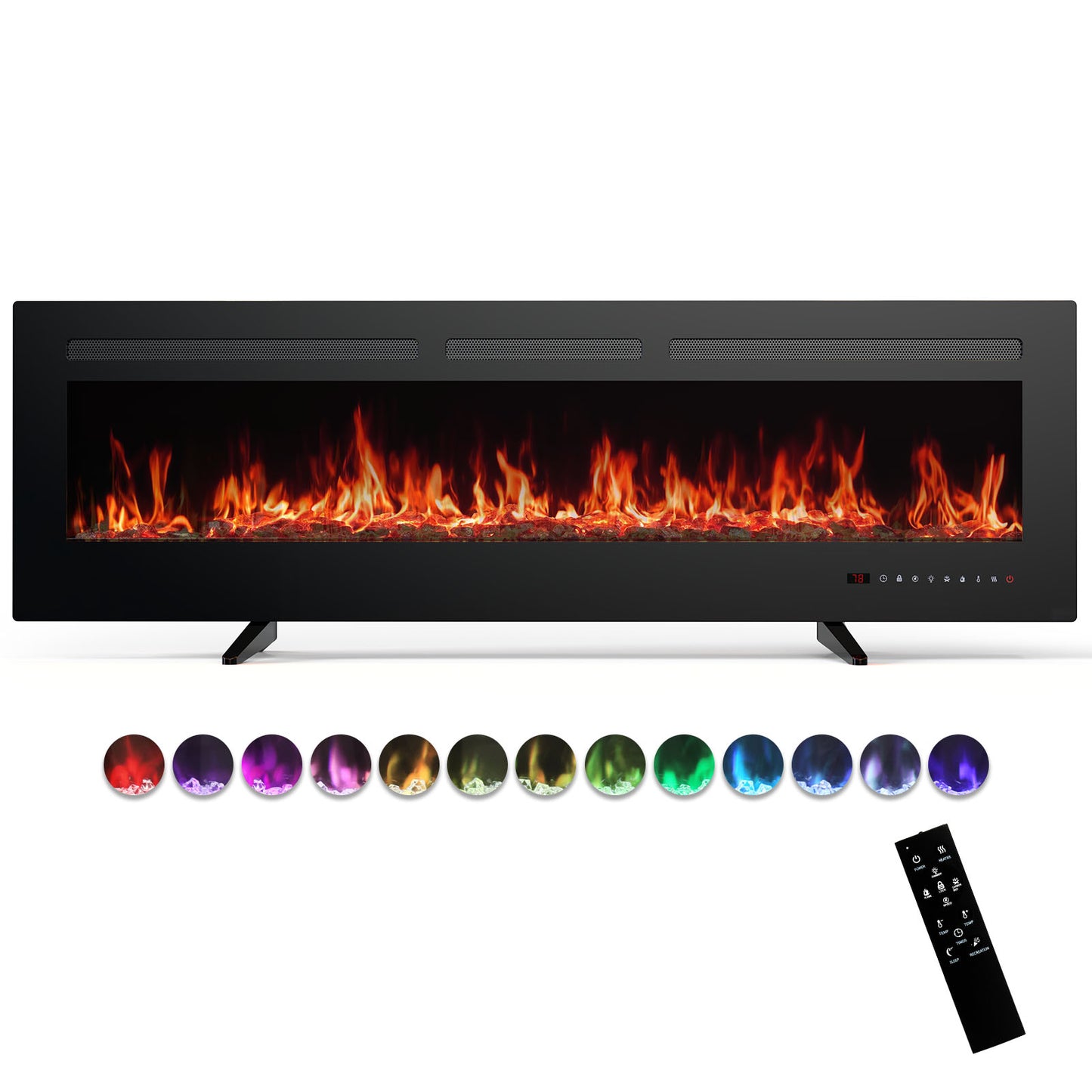 Electric Fireplace Heater with Remote