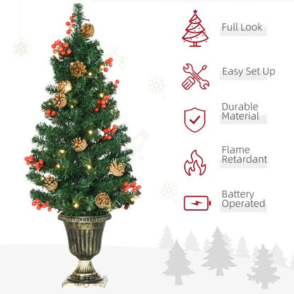 Pre-Lit Christmas 4-Piece Decor Set - LED Lights