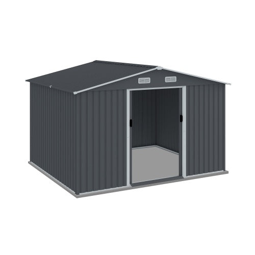 8x10 FT Metal Storage Shed - Outdoor Tool Shed