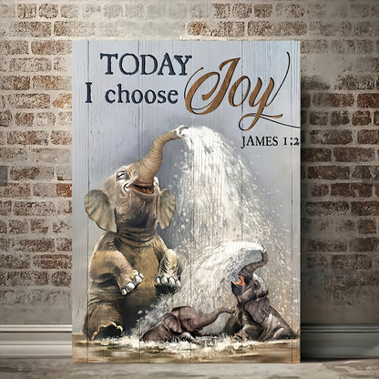 Framed Elephant Canvas Wall Art - Funny Bathroom Decor