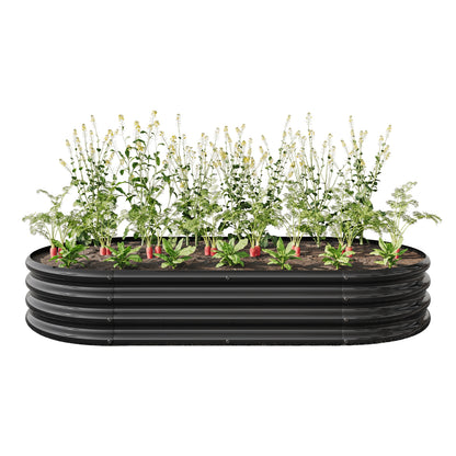 Oval Metal Raised Garden Bed