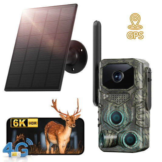 4G GPS Trail Camera - 4MP Solar Powered Wildlife Camera